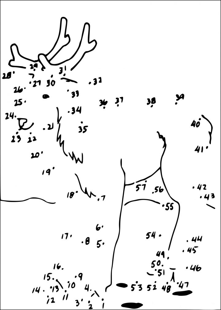 Coloriage Point À Relier Cerf A Imprimer dedans Jeux A Relier