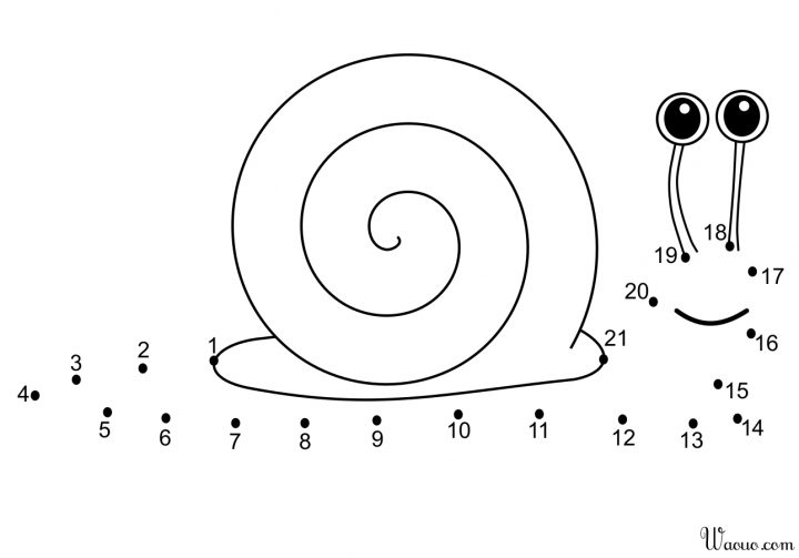 Coloriage Point À Relier Escargot À Imprimer Et Colorier destiné Jeux A Relier