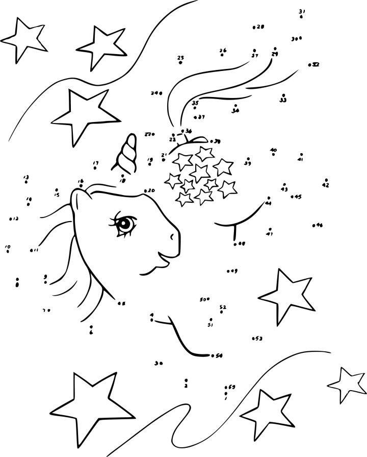 Coloriage Point À Relier Licorne À Imprimer Sur Coloriages avec Dessin A Relier