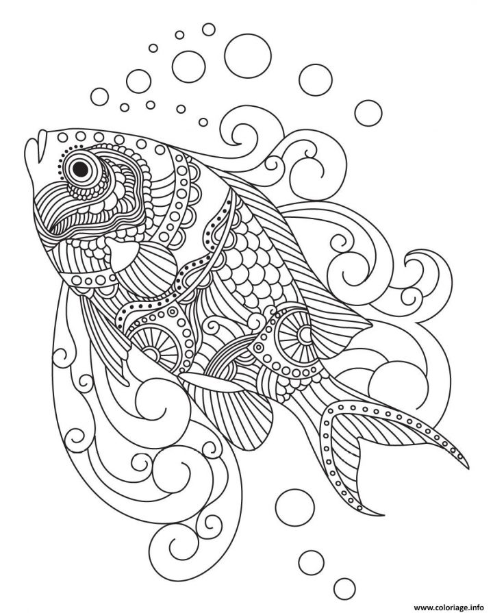 Coloriage Poisson Mandala Adulte Dessin destiné Mandala À Colorier Adulte