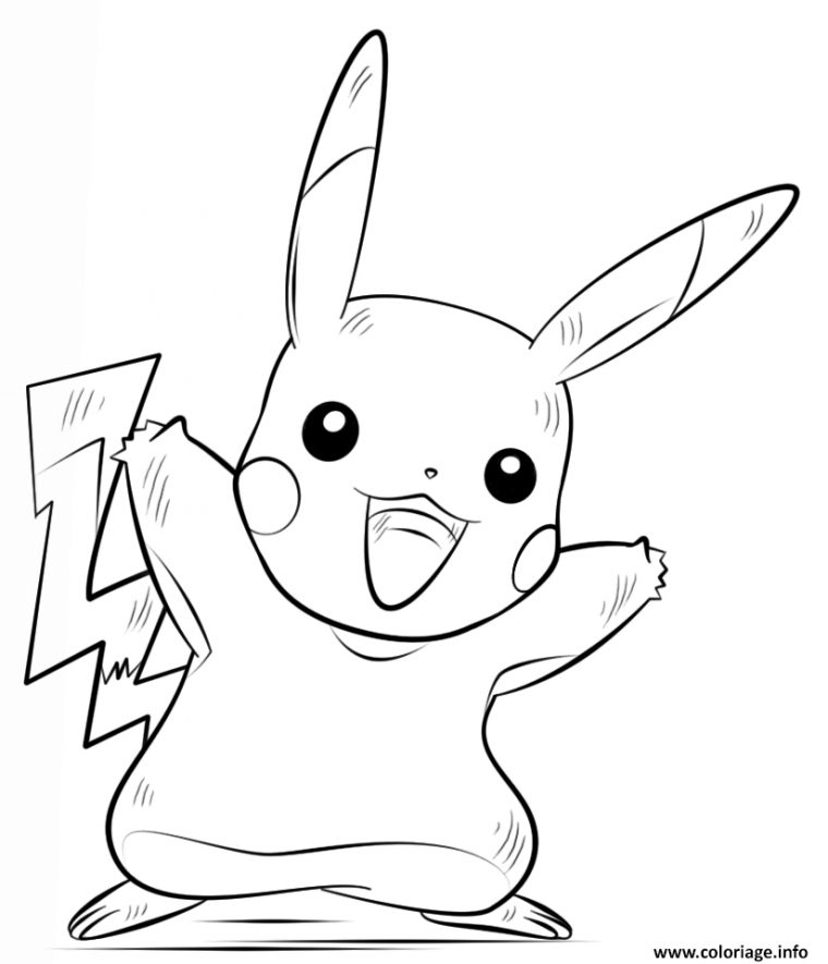 Coloriage Pokemon / Coloriages Pokémon À Imprimer ! intérieur Dessin De Pikachu Facile