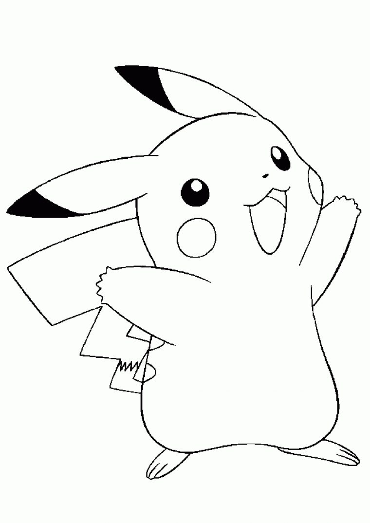 Coloriage Pokémon Pikachu dedans Dessin De Pikachu Facile