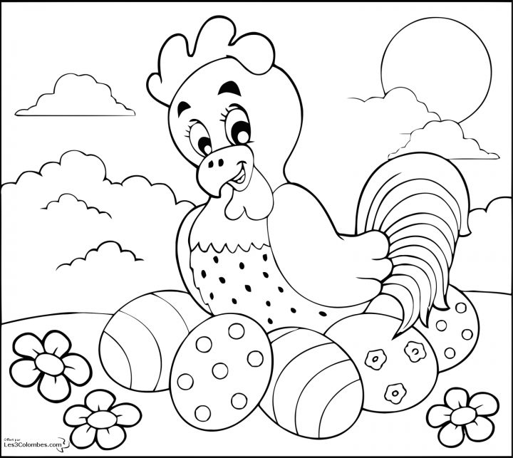 Coloriage Poule Et Oeuf De Paques – Coloriage En Ligne destiné Dessin Pour Paques