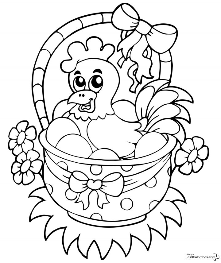 Coloriage Poulet Et Oeuf Pour Paques – Coloriage En Ligne dedans Dessin Pour Paques