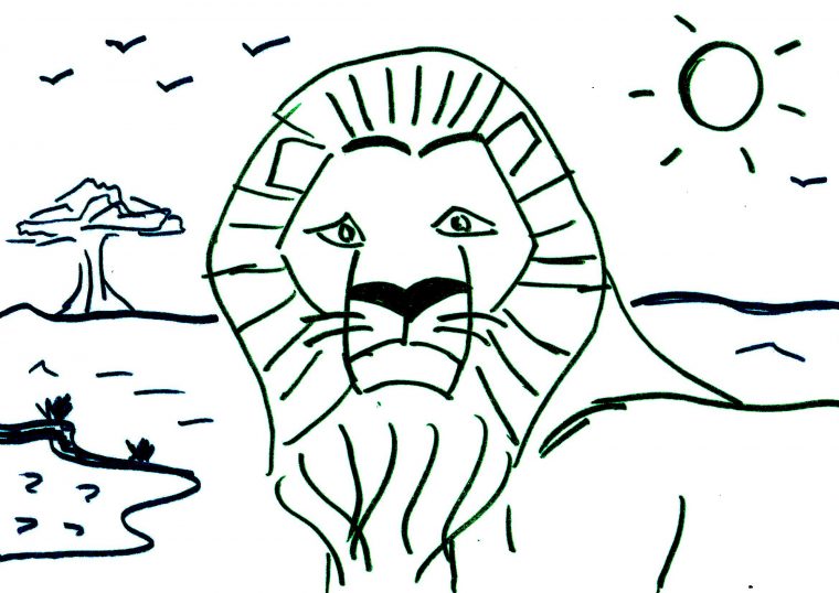 Coloriage Pour Maternelle : Lion D'afrique – Afrocaneo encequiconcerne Dessin Africain A Colorier