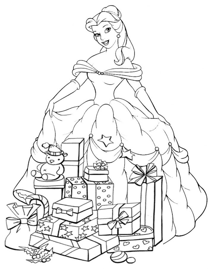 Coloriage Princesse Disney À Noël À Imprimer pour Coloriage Princesses Disney À Imprimer