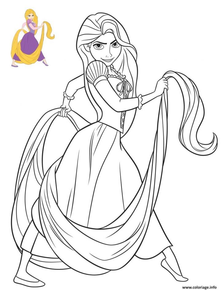 Coloriage Princesse Disney Raiponce Dessin à Coloriage Princesses Disney À Imprimer