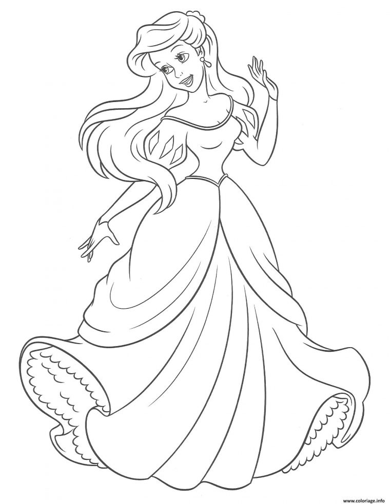 Coloriage Princesse La Petite Sirene Dessin tout La Petite Sirène À Colorier