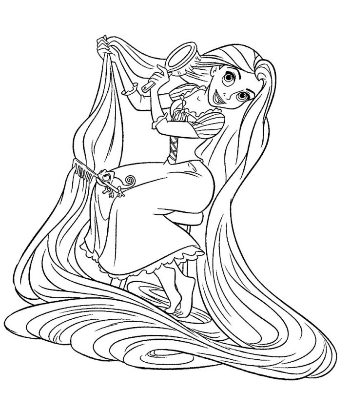 Coloriage Princesse Raiponce Disney À Imprimer Et Colorier pour Coloriage Princesses Disney À Imprimer