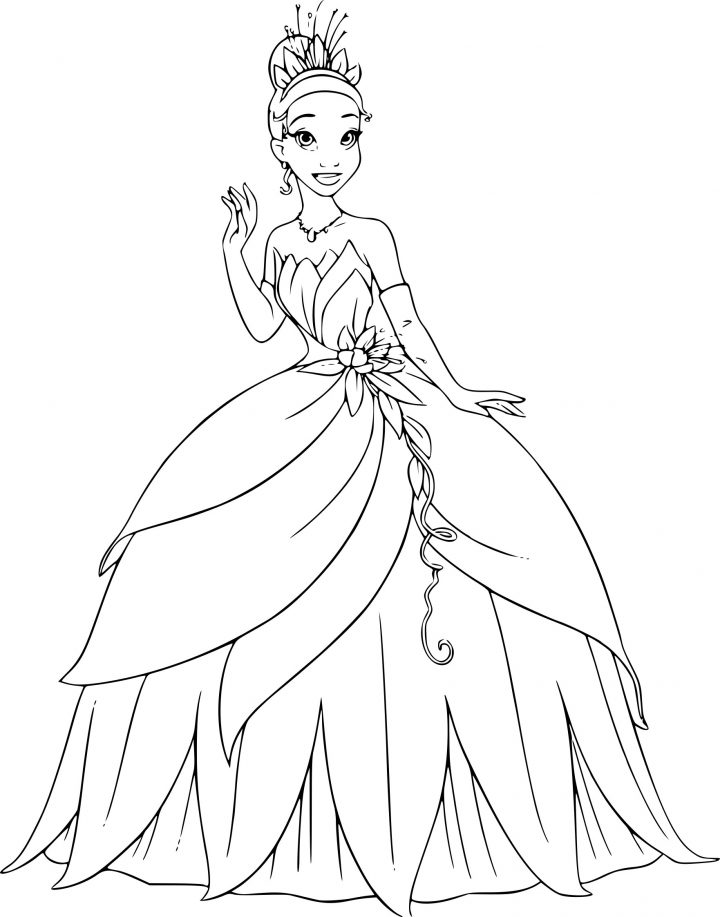 Coloriage Princesse Tiana À Imprimer – Coloriage Disney dedans Coloriage Princesses Disney À Imprimer