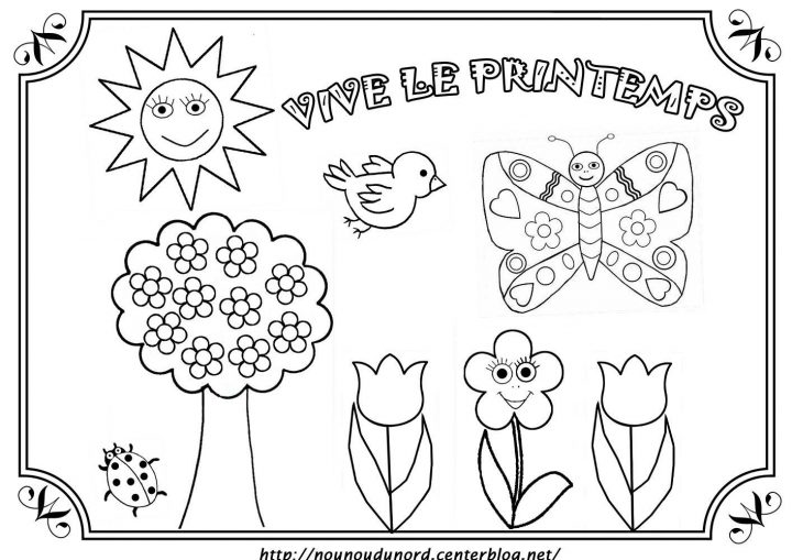 Coloriage Printemps Dessiné Par Nounoudunord encequiconcerne Dessin Printemps Paysage