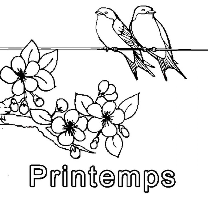 Coloriage Printemps En Ligne Gratuit À Imprimer concernant Dessin Printemps Paysage