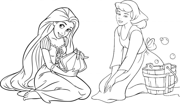 Coloriage Raiponce Et Cendrillon À Imprimer Gratuit à Cendrillon Dessin A Imprimer