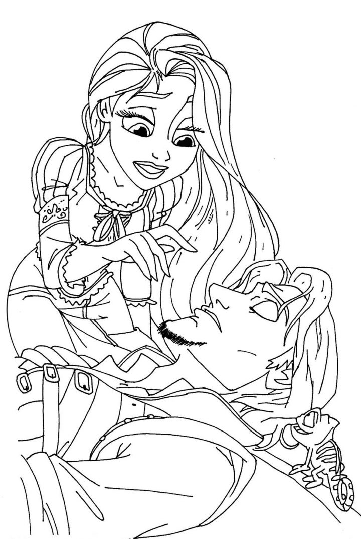 Coloriage Raiponce Pascal – Les Beaux Dessins De Disney À tout Coloriage Princesses Disney À Imprimer