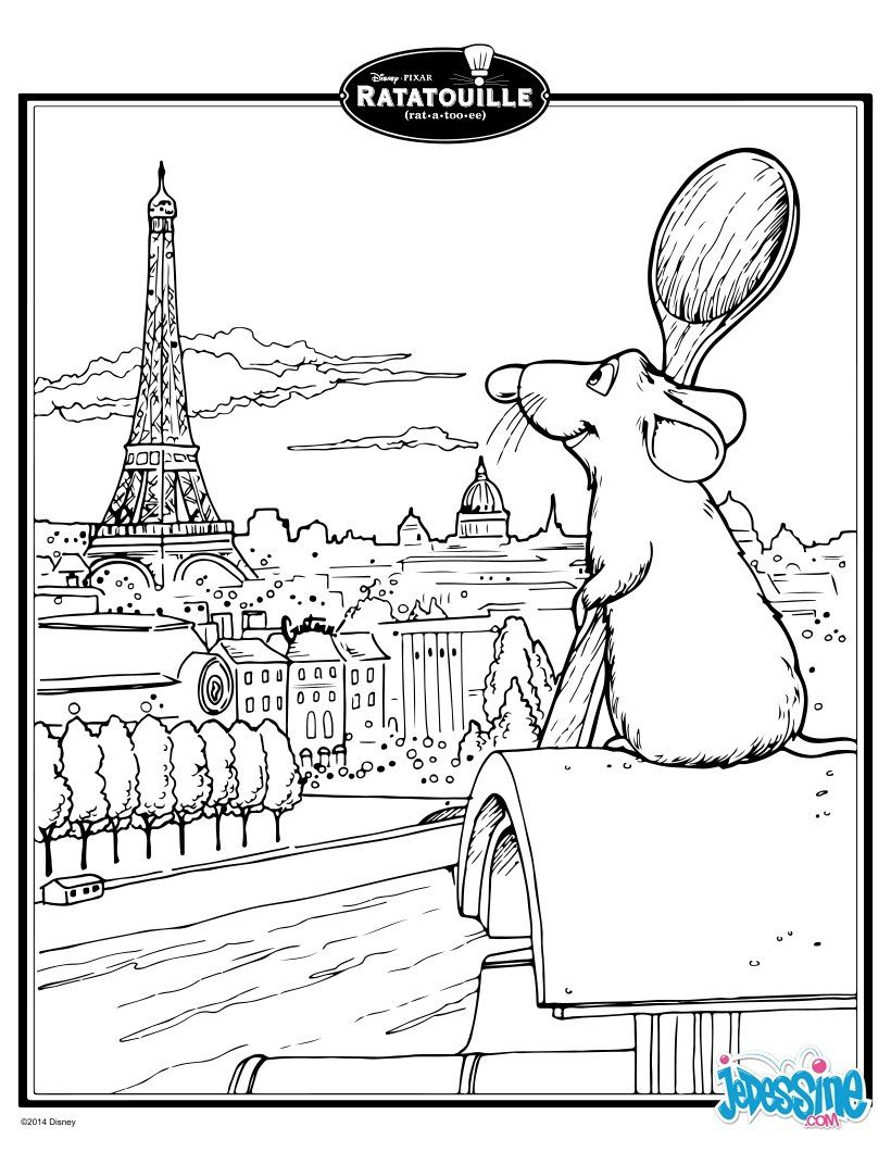 Coloriage : Rauille - Rémy … | Coloriage Tour Eiffel pour Dessin Ratatouille 