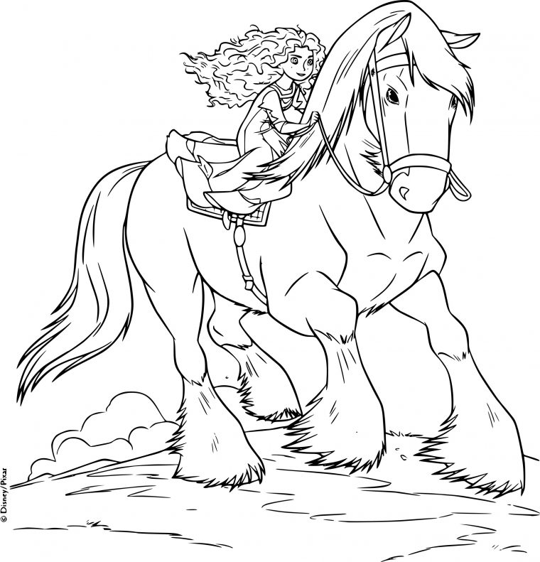 Coloriage Rebelle Et Son Cheval À Imprimer Gratuit destiné Dessin De Rebelle