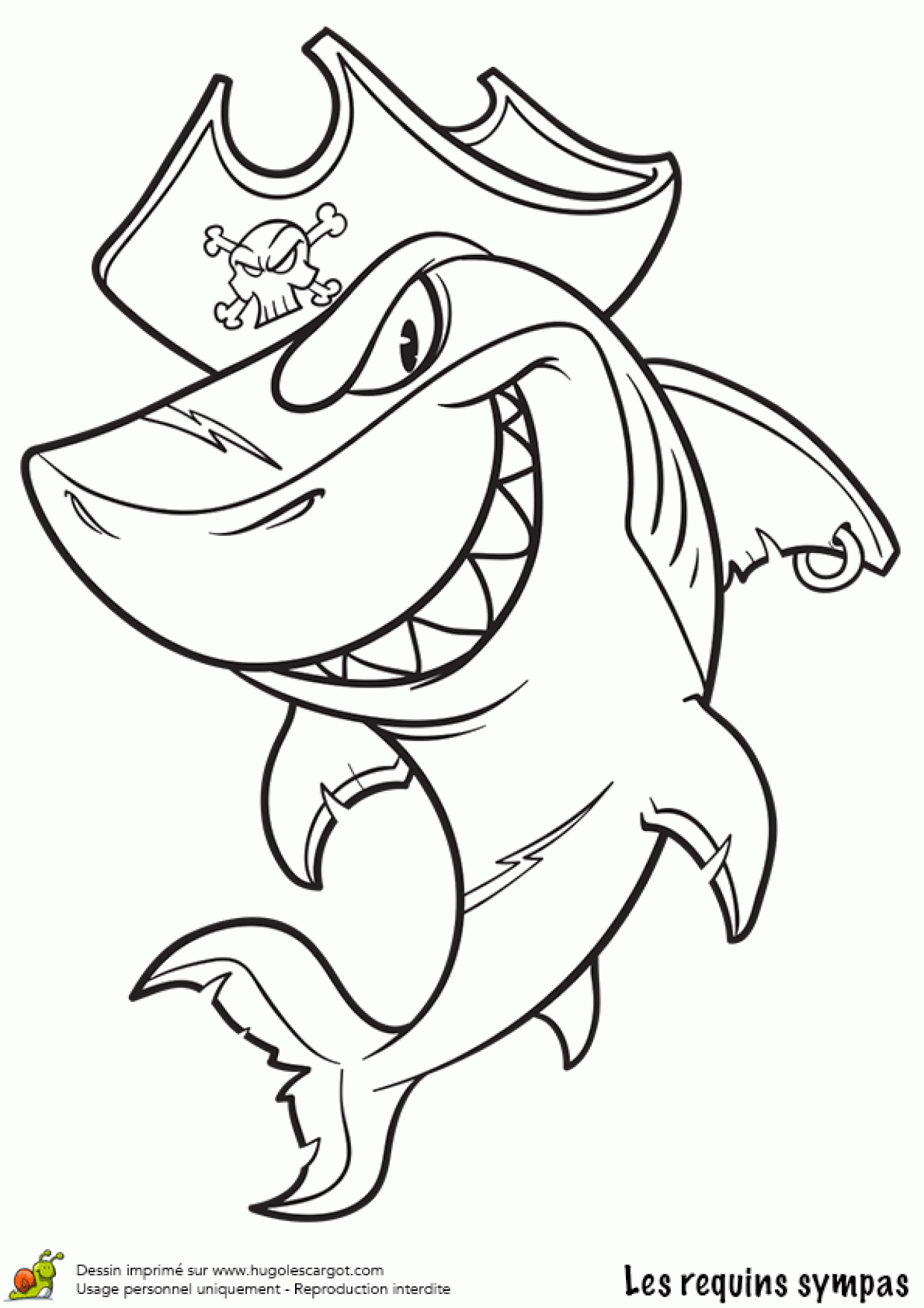 Coloriage Requin Pirate Sur Hugolescargot destiné Coloriage Requin À Imprimer