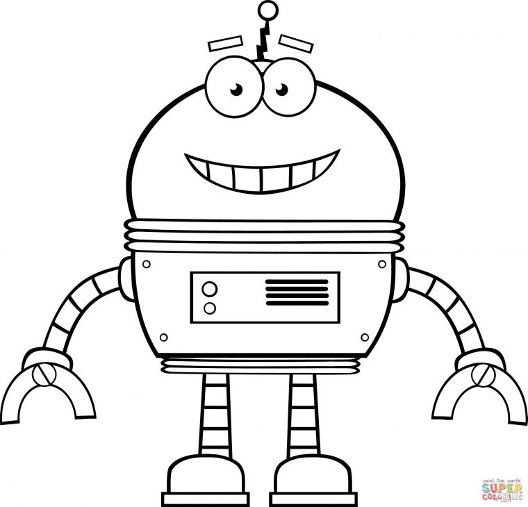 Coloriage – Robot Souriant | Coloriages À Imprimer Gratuits serapportantà Coloriage Robot À Imprimer