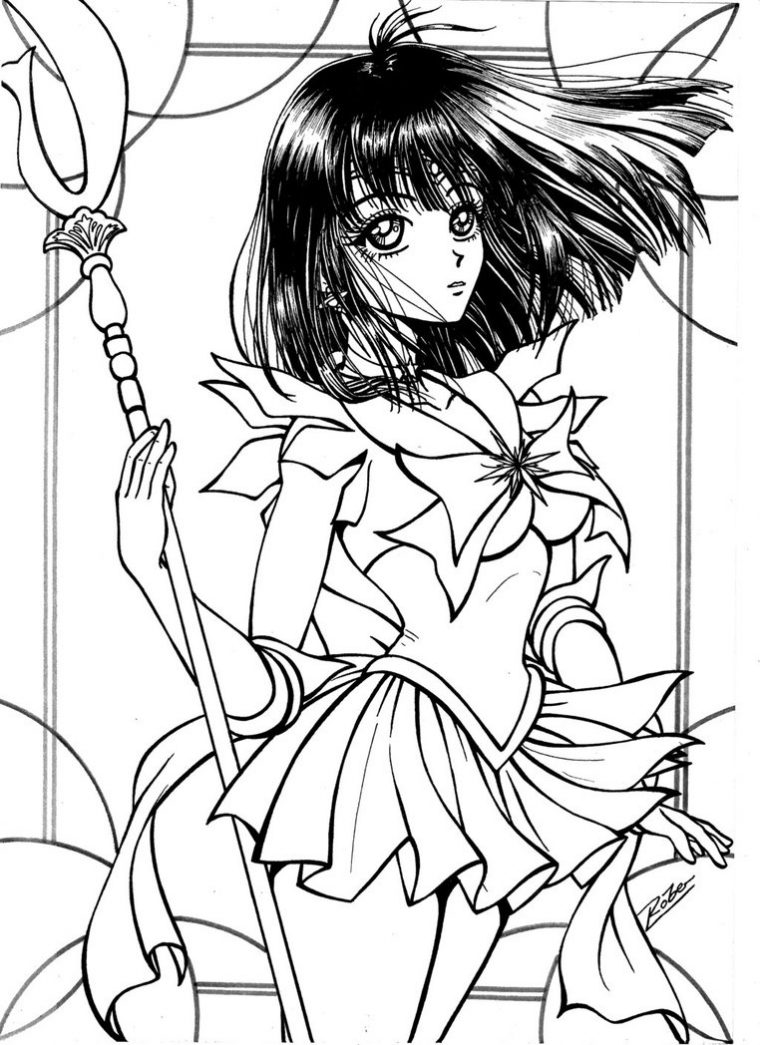 Coloriage Sailor Saturn Gratuit À Imprimer dedans Saturne Dessin