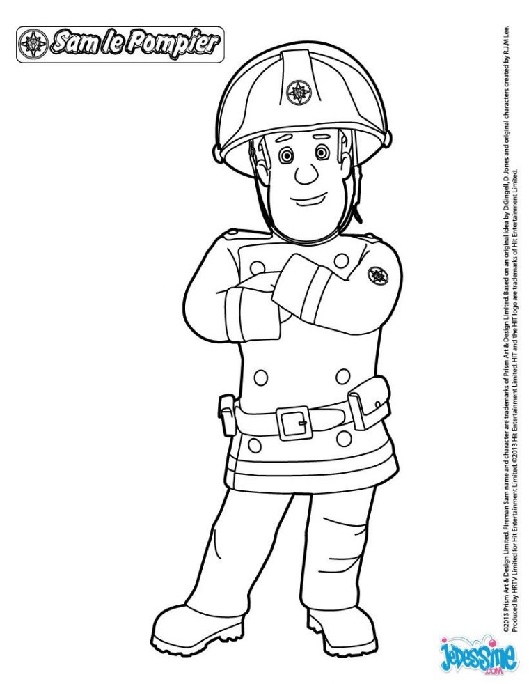 Coloriage : Sam Le Pompier À Pontypandy | Coloriage Pompier concernant Coloriage Pompier A Imprimer Gratuit