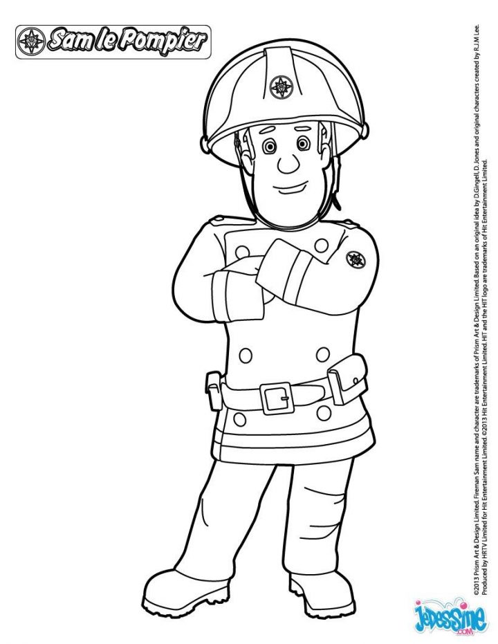 Coloriage : Sam Le Pompier À Pontypandy | Coloriage Pompier dedans Dessin De Pompier À Imprimer