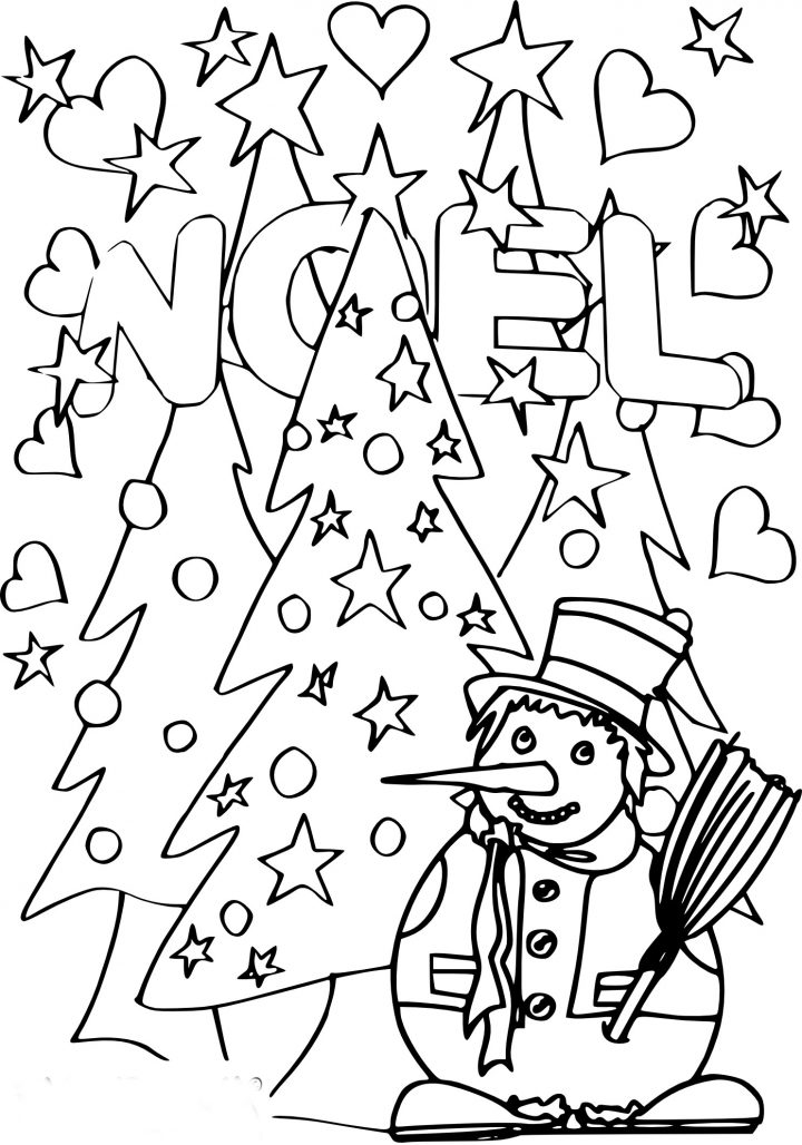 Coloriage Sapin Et Bonhomme De Neige À Imprimer dedans Dessin Bonhomme De Neige A Imprimer