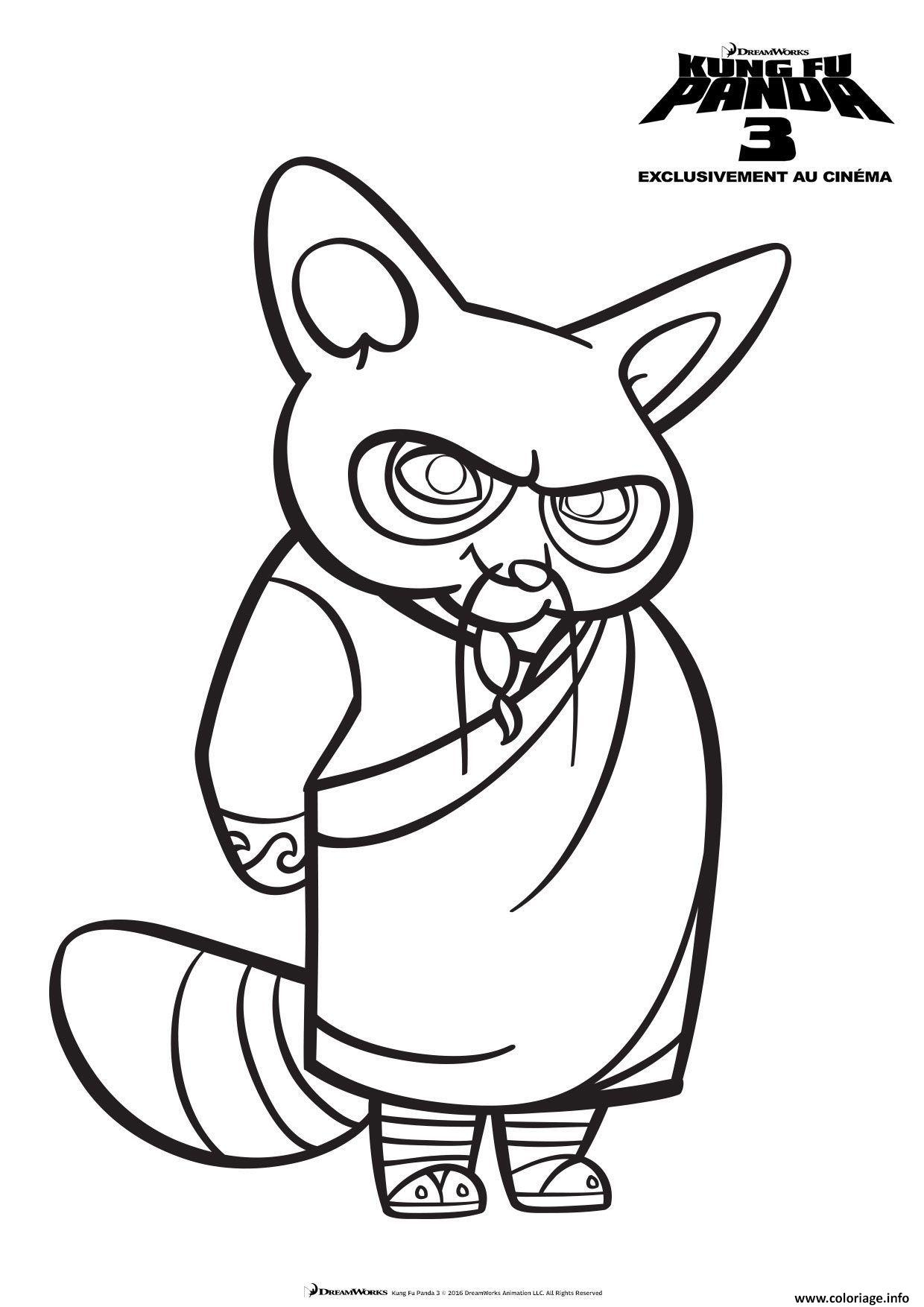 Coloriage Shifu De Kung Fu Panda Dessin à Panda À Colorier