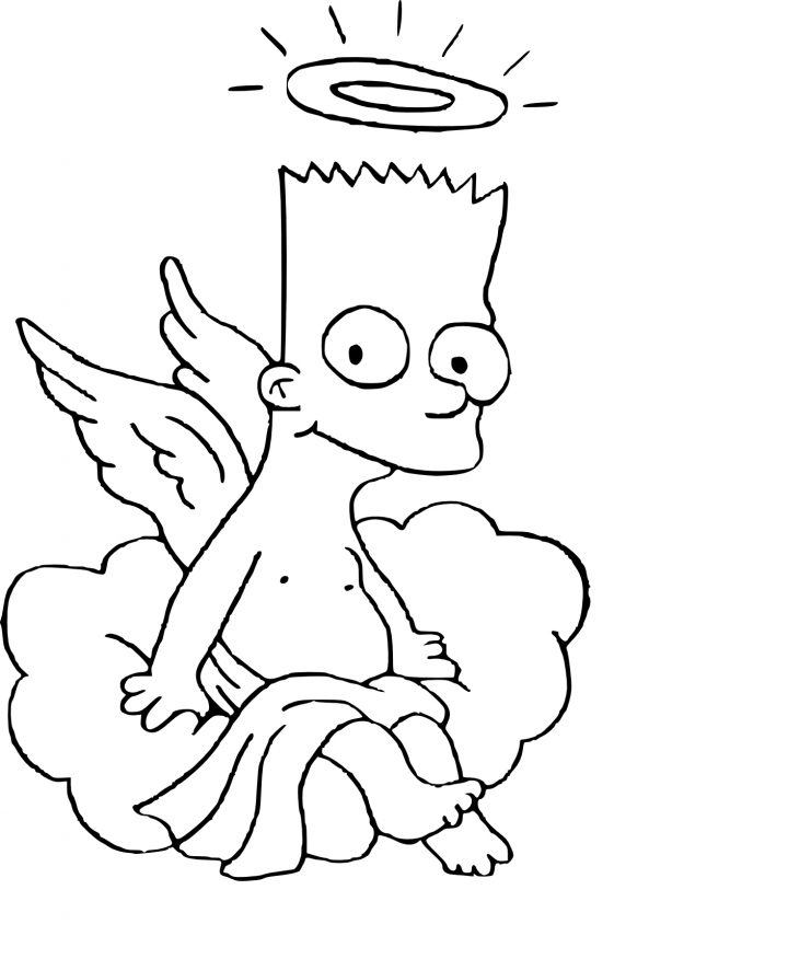 Coloriage Simpson Ange À Imprimer serapportantà Ange A Colorier