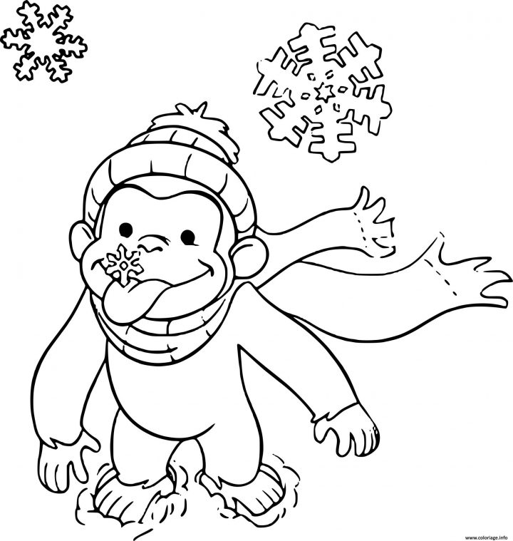 Coloriage Singe Facile Sur La Neige Dessin encequiconcerne Coloriage Gorille