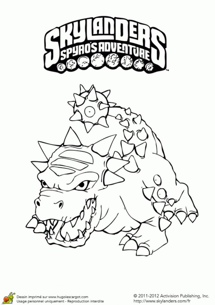 Coloriage Skylanders Bash Spyro's Aventure intérieur Dessin De Skylanders