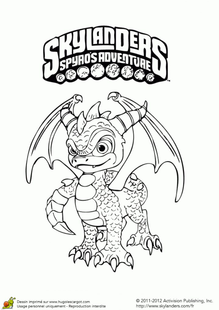 Coloriage Skylanders Spyro destiné Dessin De Skylanders