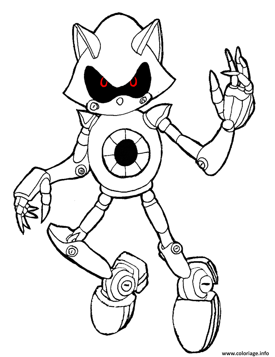 Coloriage Sonic Robot Avec Les Yeux Rouge Dessin intérieur Coloriage Robot À Imprimer