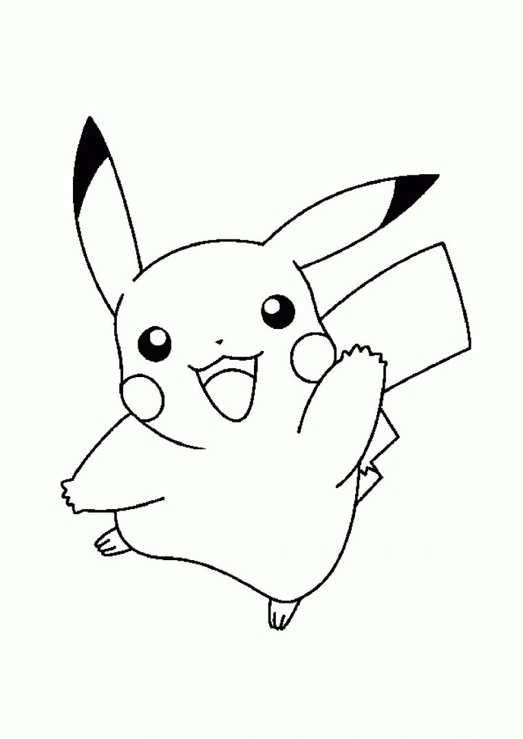 Coloriage Super Pokémon Pikachu concernant Dessin De Pikachu Facile