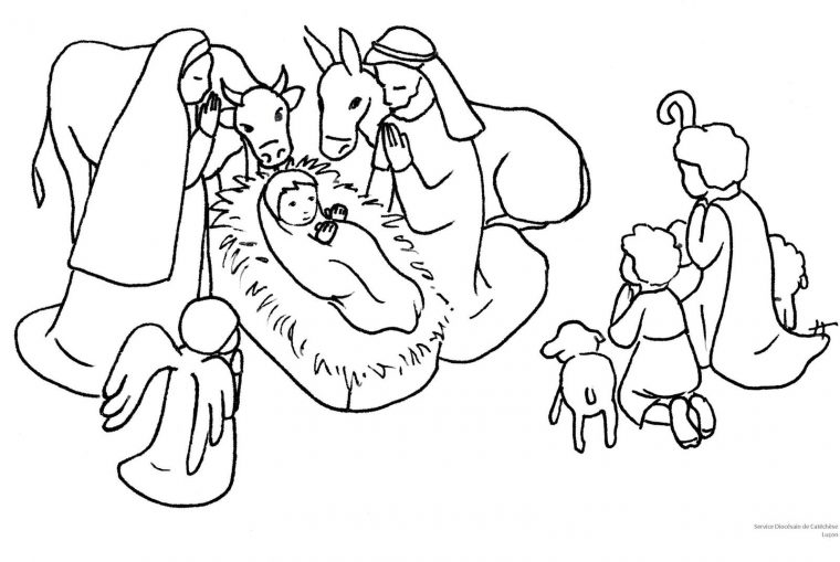 Coloriage Sur La Crèche De Noël, L'enfant Jésus, La Nativité avec Creche A Imprimer