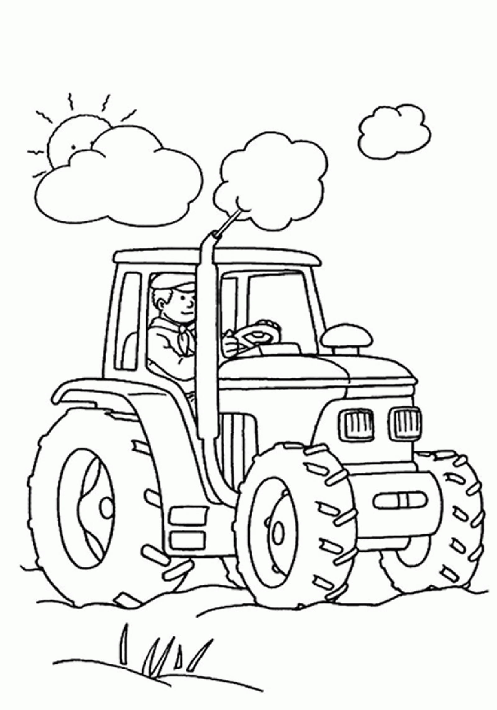 Coloriage Sur La Ferme (Tracteurs, Fermier, Animaux dedans Dessin De Tracteur À Colorier