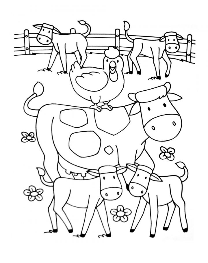 Coloriage Sur La Ferme (Tracteurs, Fermier, Animaux destiné Dessin Animaux De La Ferme À Imprimer