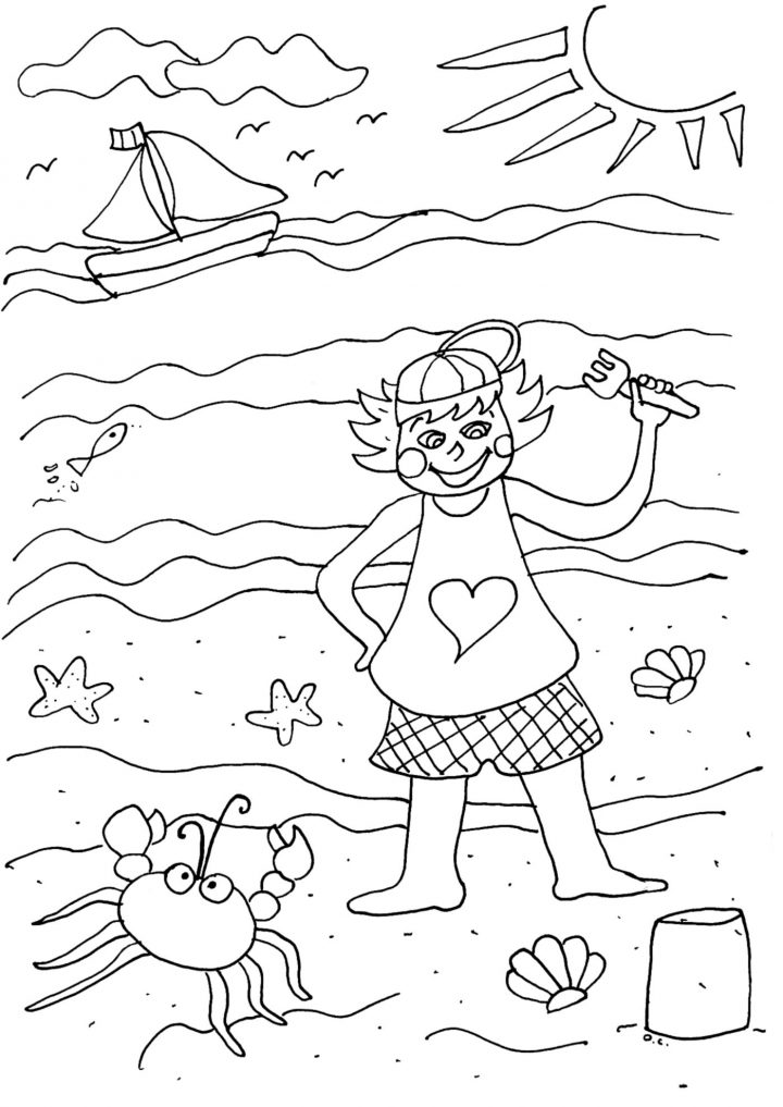 Coloriage Sur Les Vacances À La Mer – Coloriages Pour Enfants serapportantà Coloriage Sur La Mer À Imprimer