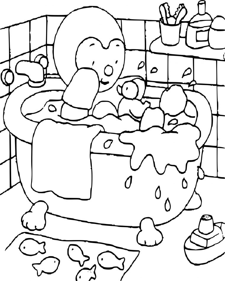 Coloriage Tchoupi Salle De Bain À Imprimer Sur Coloriages avec Coloriage De Tchoupi Et Doudou