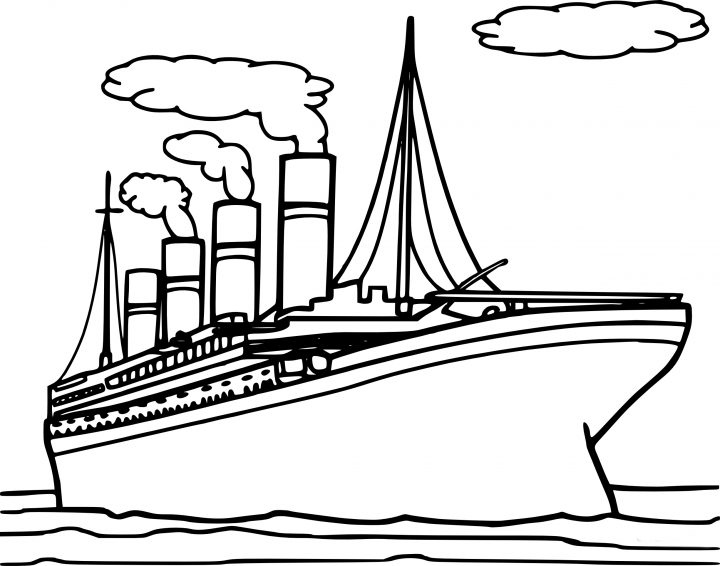 Coloriage Titanic À Imprimer concernant Paquebot Dessin