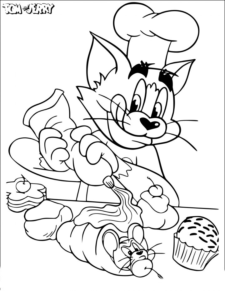 Coloriage Tom Cuisine Jerry À Imprimer intérieur Scooby Doo À Colorier