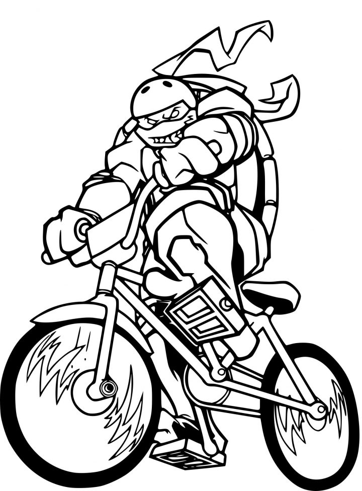 Coloriage Tortue Ninja En Moto À Imprimer Sur Coloriages à Dessin De Tortue Ninja