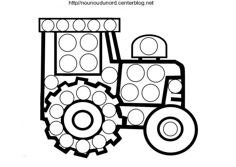 Coloriage Tracteur À Gommettes pour Dessin De Tracteur À Colorier