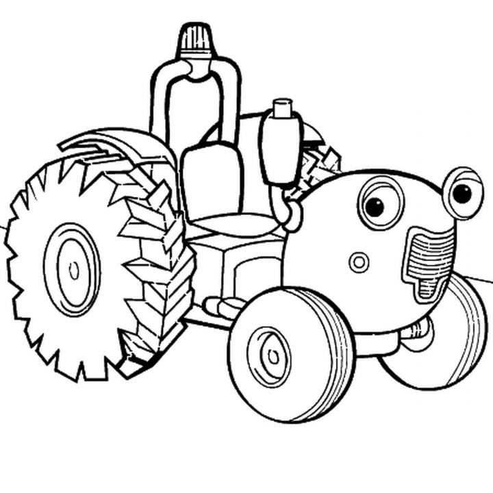 Coloriage Tracteur Tom En Ligne Gratuit À Imprimer à Tracteur À Colorier