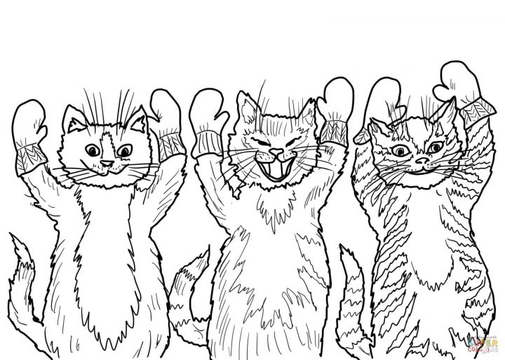 Coloriage – Trois Petits Minous Ont Retrouvé Leurs Mitaines serapportantà Minou Dessin