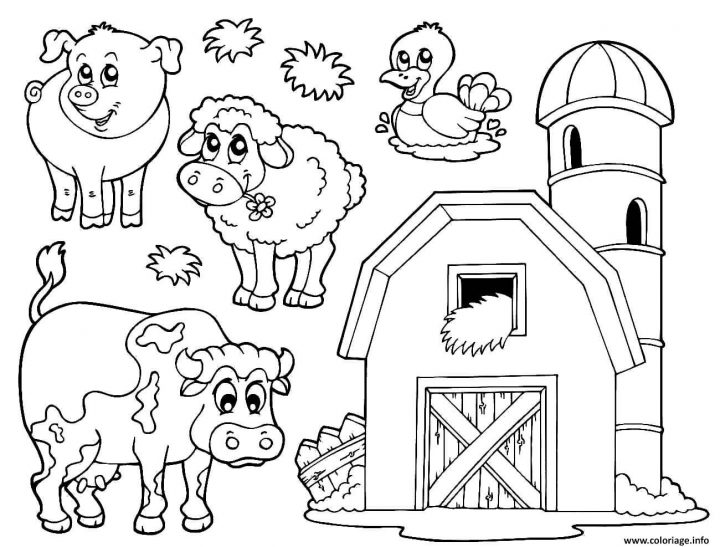 Coloriage Une Ferme Avec Animaux Dessin intérieur Dessin Animaux De La Ferme À Imprimer