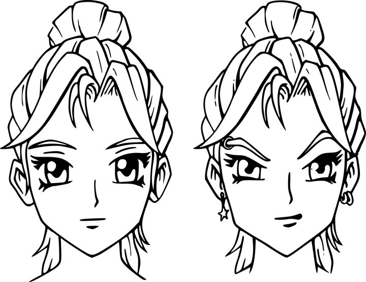 Coloriage Visage Fille Manga À Imprimer Sur Coloriages destiné Visage À Colorier