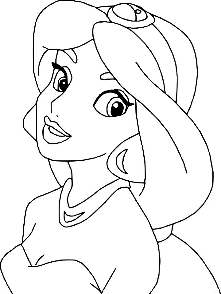 Coloriage Visage Jasmine À Imprimer dedans Visage À Colorier