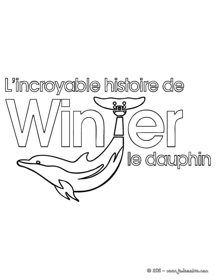 Coloriage Winter Le Dauphin – Coloriages – Coloriage À pour Dessin Dauphin À Imprimer