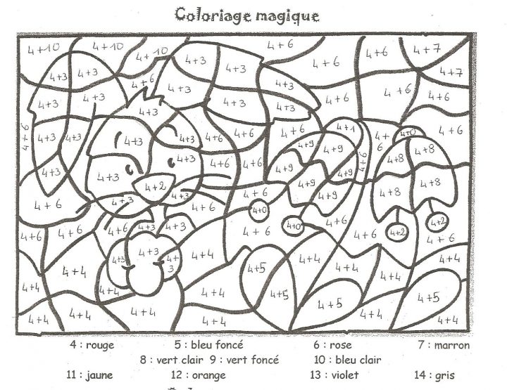 Coloriage204: Coloriage Magique Addition À Imprimer destiné Coloriage Numero A Imprimer