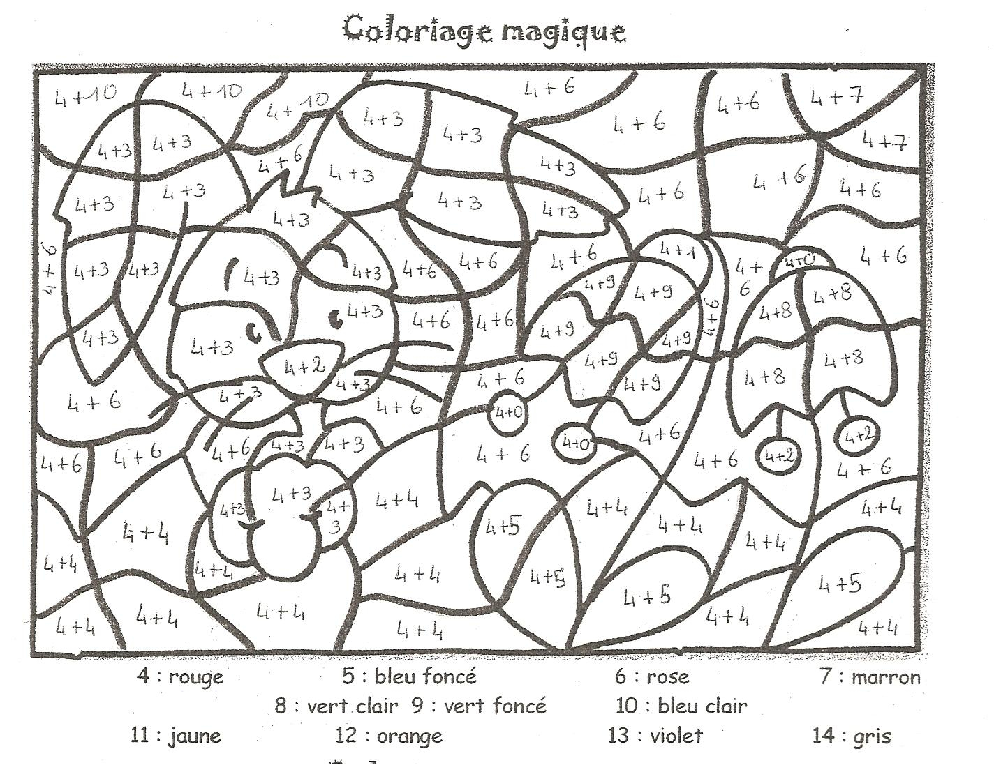 Coloriage204: Coloriage Magique Addition À Imprimer destiné Coloriage Numero A Imprimer